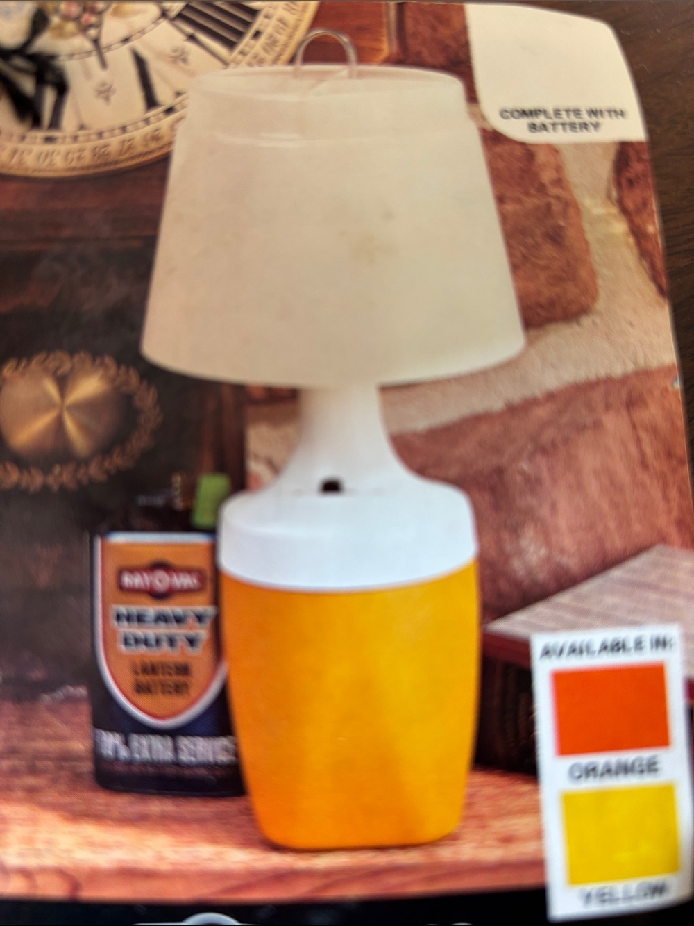 vintage Lantern 1970s Ray-O-Vac No. 100 Battery-Powered Table Lamp camping MCM